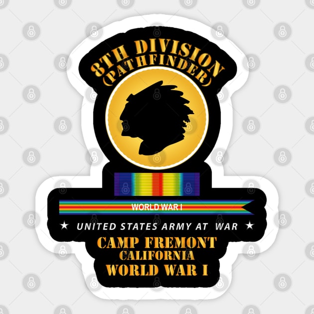 8th Infantry Division - Pathfinder  w WWI SVC - Streamer Sticker by twix123844